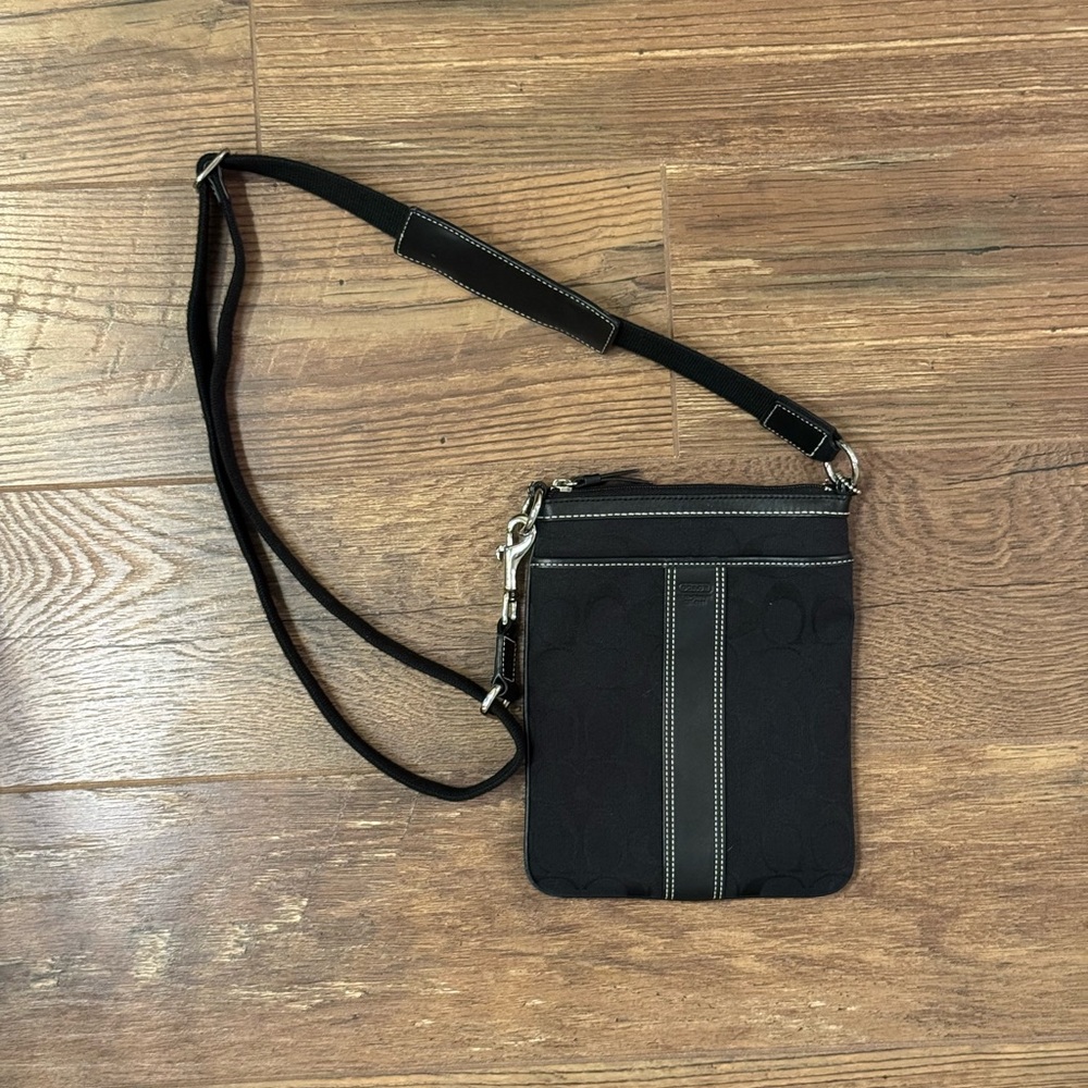 Coach Black Canvas and Leather Crossbody Bag